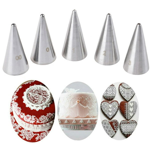 5pcs Hole Icing Piping Nozzles Round Writing Tips Set Stainless Steel DIY Decor 5pcs Hole Icing Piping Nozzles Round Writing Tips Set Stainless Steel DIY Decor